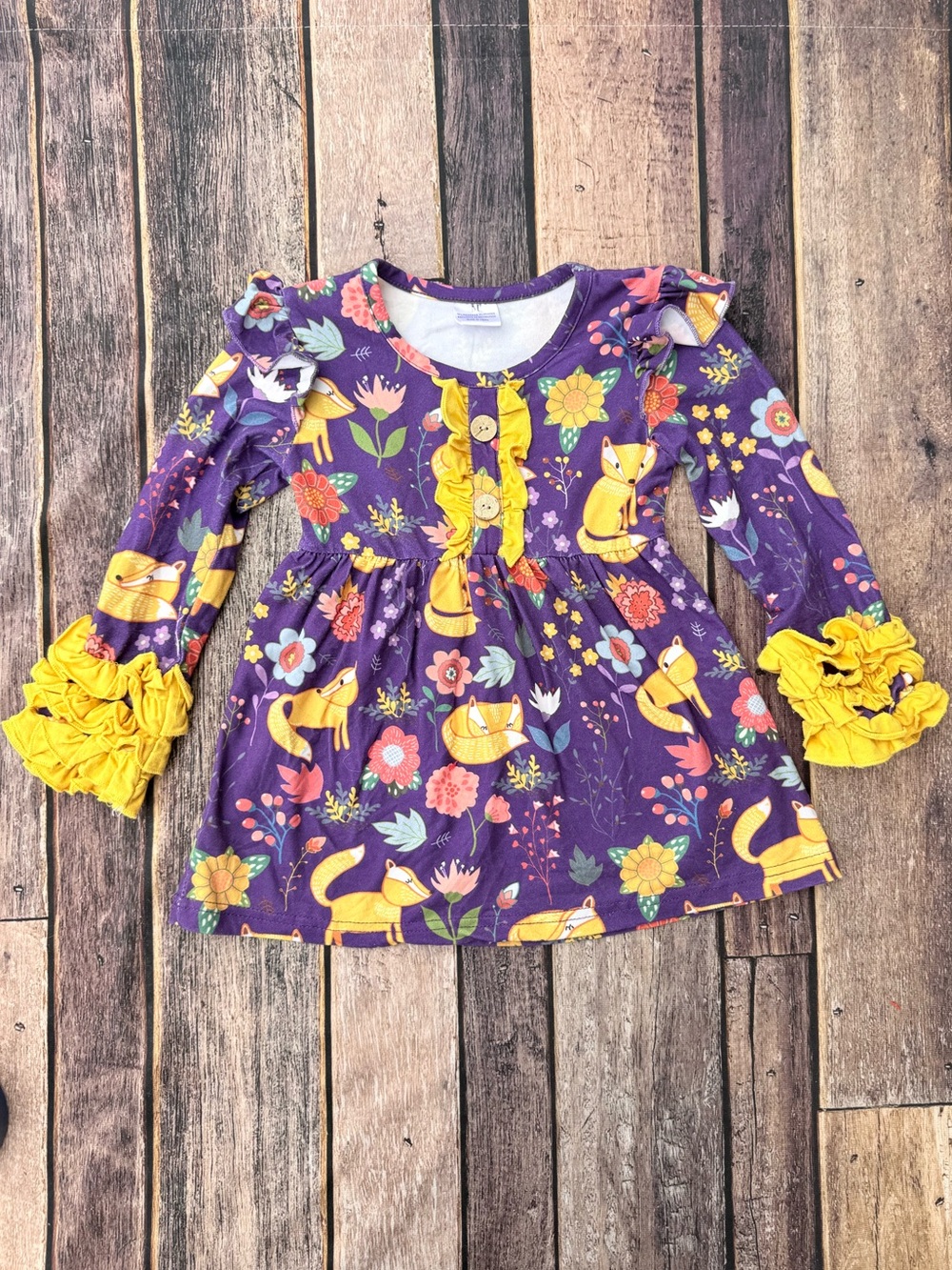 Fall Woodland Tunic with Ruffle Cuffed Long Sleeves  Boutique